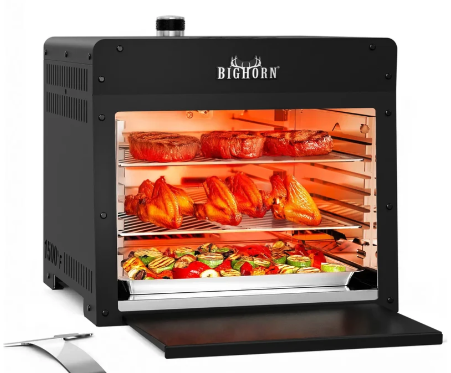 Bighorn Outdoors 1500℉ Portable Infrared Steak Grill with Pizza Stone, Stainless Steel- 16 Inch image — photo 4