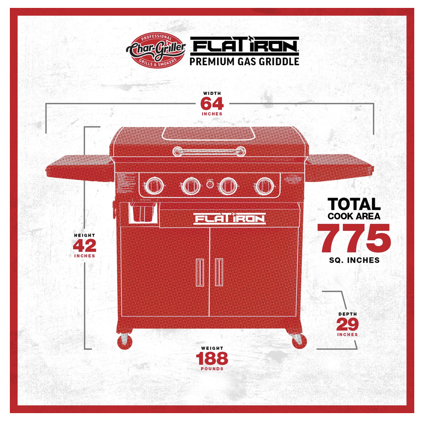Char-Griller Flat Iron Premium Gas Griddle image — photo 4