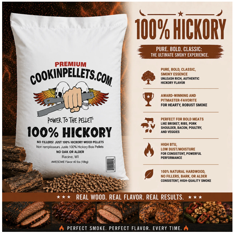 Cookin Pellets Hickory Natural Hardwood Pellets 3lb | 40lb image — photo 2