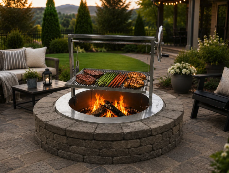 Firebuggz SST Santa Maria Drop In Grill with Round Smokeless Insert and Rotisserie Brackets image — photo 4