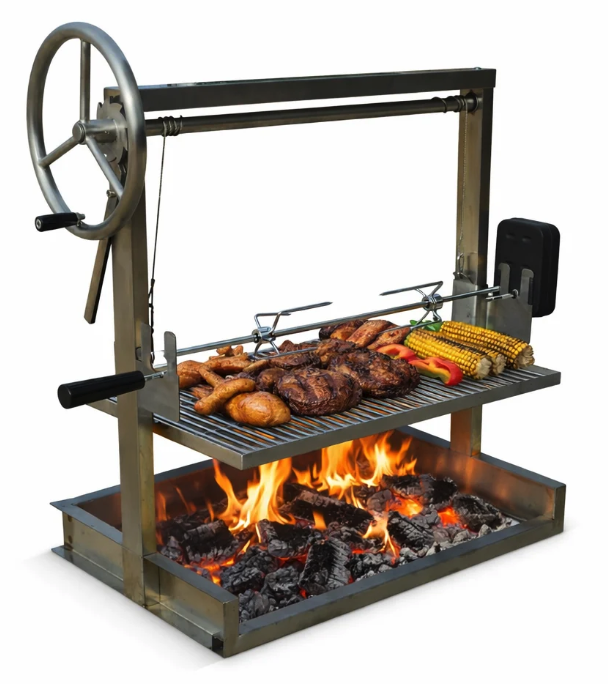 Firebuggz Stainless Steel Santa Maria Grill 24 x 16 with Rotisserie Kit
