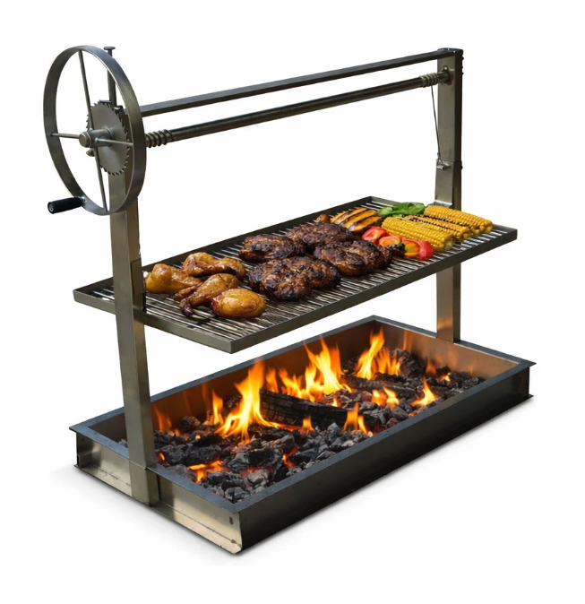 Firebuggz Stainless Steel Santa Maria 32x16 Grill with Rotisserie Brackets