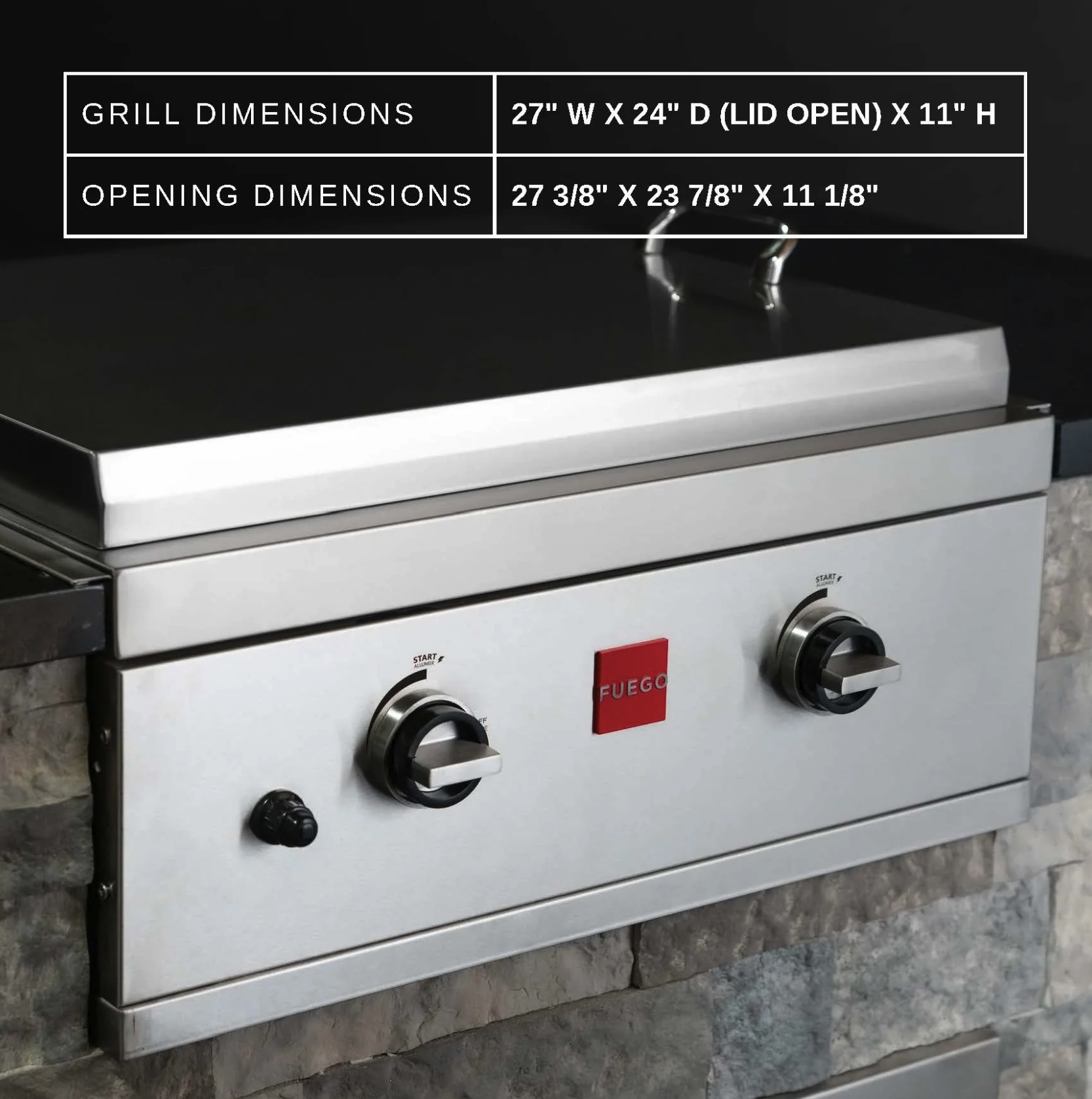 Fuego F27S-Griddle-B 27" Built-In 304SS Gas Griddle image — photo 4