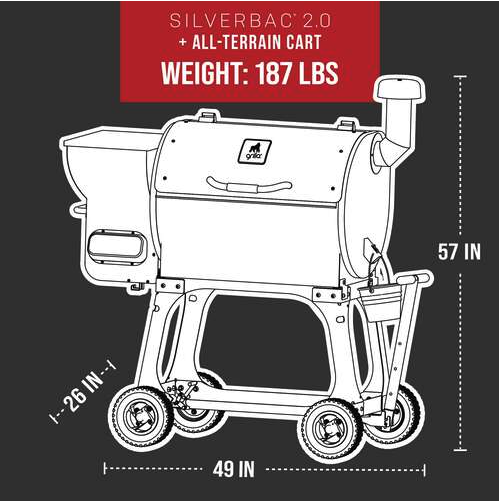 Grilla Silverbac® 2.0 Wood Pellet Grill with All-Terrain Cart image — photo 4