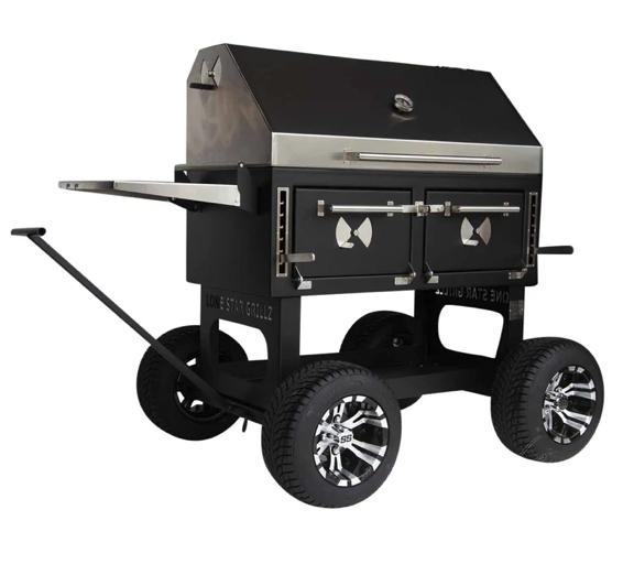Lone Star Grillz 24" x 48" Adjustable Charcoal Grill & Smoker image — photo 3