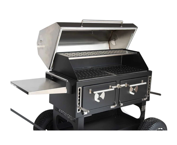 Lone Star Grillz 24" x 48" Adjustable Charcoal Grill & Smoker image — photo 4