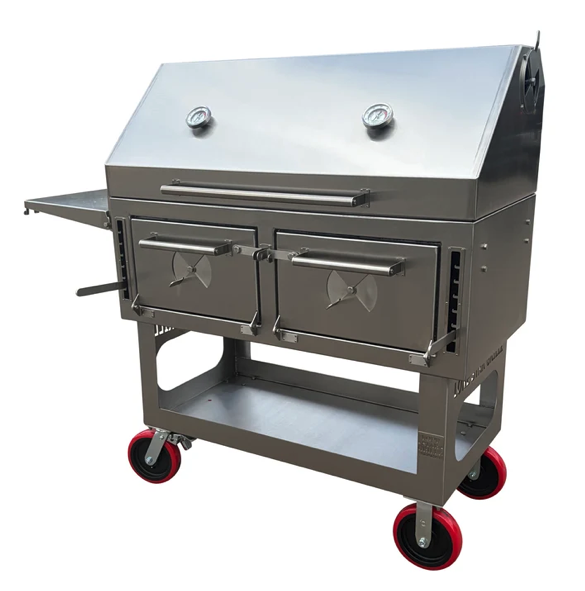 Lone Star Grillz 24" x 48" Adjustable Charcoal Grill & Smoker image — photo 5