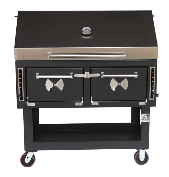 Lone Star Grillz 24" x 48" Adjustable Charcoal Grill & Smoker