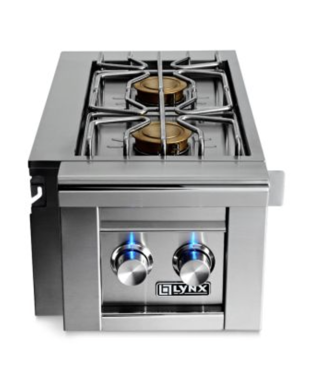Lynx Cart Mounted Double Side Burner LP - LCB2-3-LP