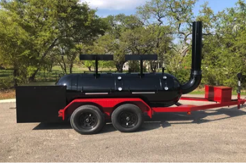 Moberg 500 Gallon Offset Smoker on a trailer