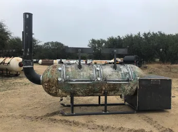 Moberg 500 Gallon Offset Smoker on skids