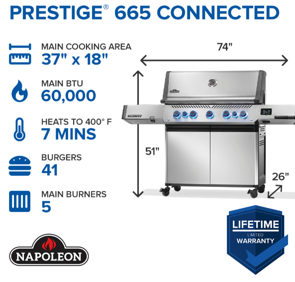 Napoleon Prestige® 665 Connected RSIB Grill image — photo 2