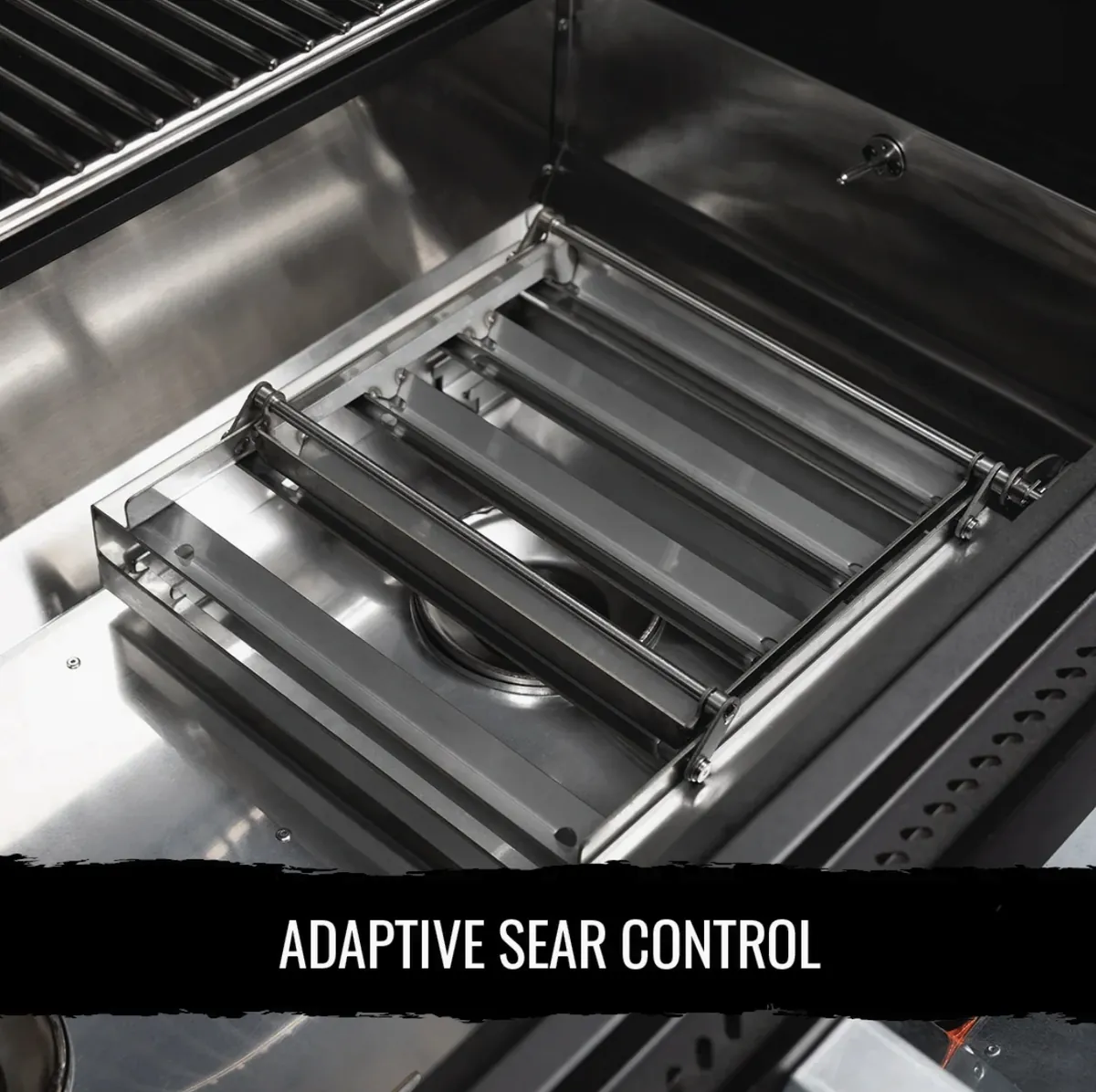 Recteq X-Fire Pro 825 Pellet Grill, close-up of the Adaptive Sear Control system