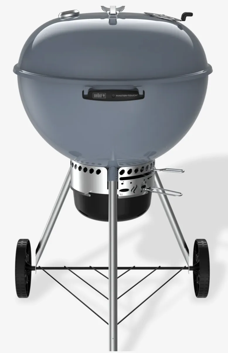 Weber Master-Touch 22" Charcoal Grill, in slate blue-gray, front view