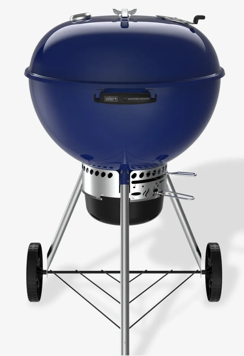 Weber Master-Touch 22" Charcoal Grill, in deep blue, front view
