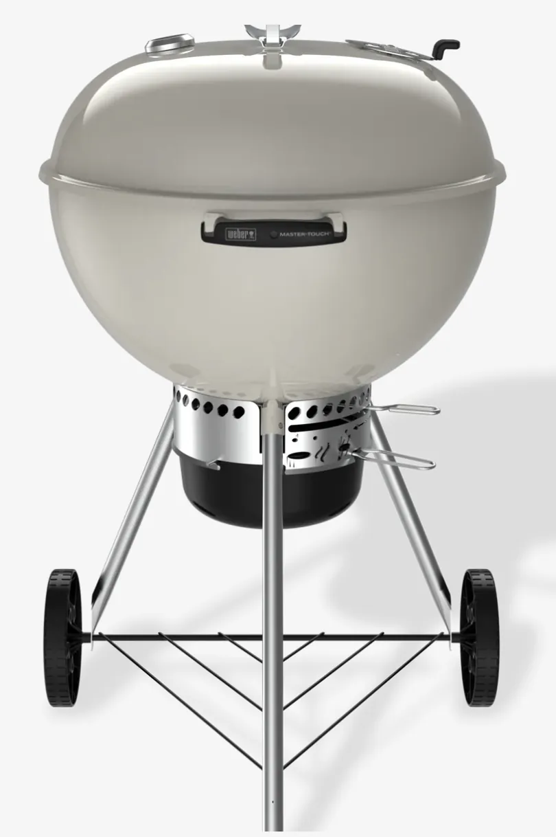 Weber Master-Touch 22" Charcoal Grill, in ivory, front view