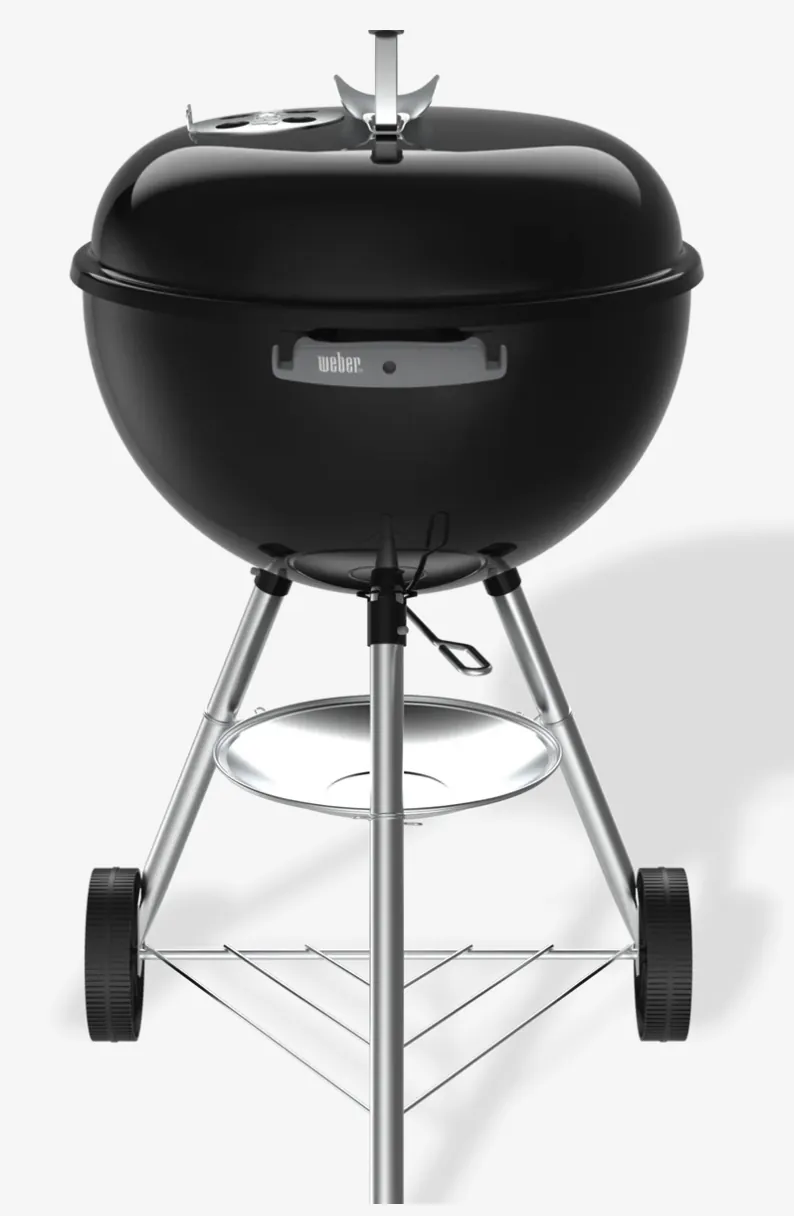 Weber Original Kettle 18" Charcoal Grill (Black), in black, front view