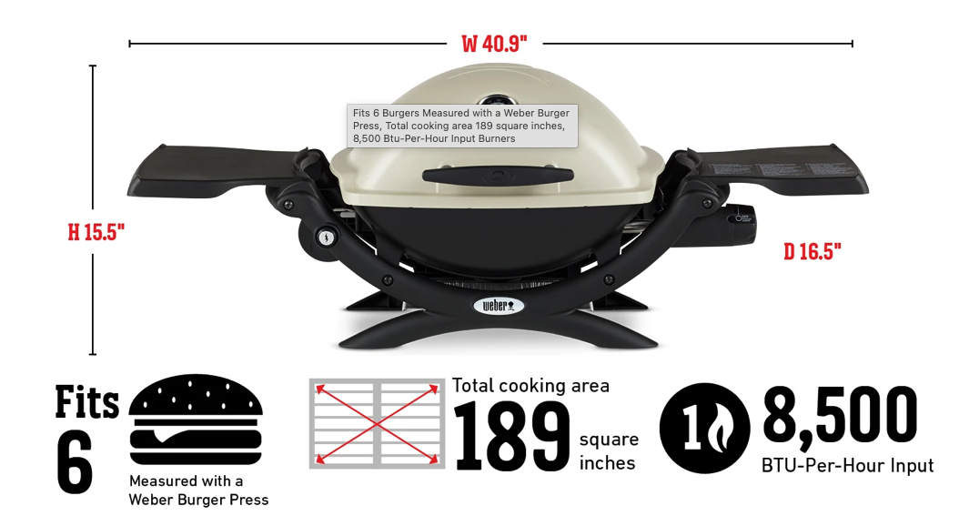 Weber Q1200 Gas Grill (LP) image — photo 3